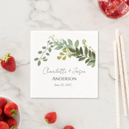 Tuin gebladerte groen wijnstokken bruiloft partij servet