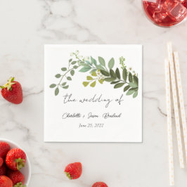 Tuin gebladerte groen wijnstokken bruiloft partij servet