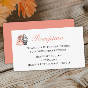 Tuin Gnome Garden Woodland bruiloft receptie Informatiekaartje