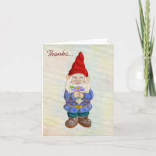 Tuin Gnome met Bloem dank u kaart
