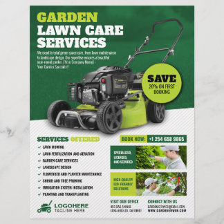 Tuin, Grasmaaien, Grasverzorging Flyer