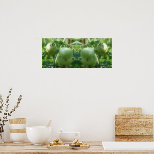 Tuin Groene Tomaten Natuur Spiegel Abstract Poster (Keuken)