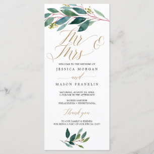 Tuin Groenen Wedding Programma - Mr & Mrs