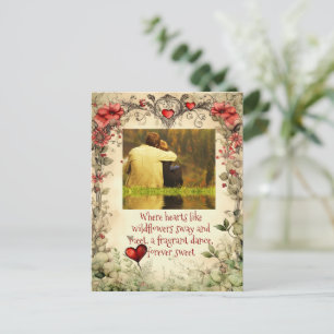  TUIN HART MET FOTO, ZOETE LIEFDE QUOTE BRIEFKAART