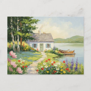 Tuin Huis Meer Natuur Landschap Dorp Briefkaart