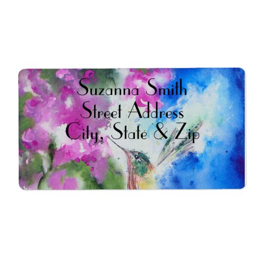 Tuin Hummingbird Bruiloft Retouradres Labels (Voorkant)