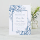  Tuin Iets Blauw Toile bruiloft Kaart (Staand voorkant)