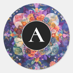 Tuin in Beweging   Bloem Mandala Ontwerp Ronde Sticker