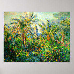 Tuin in Bordighera, onderdrukking van de ochtend Poster