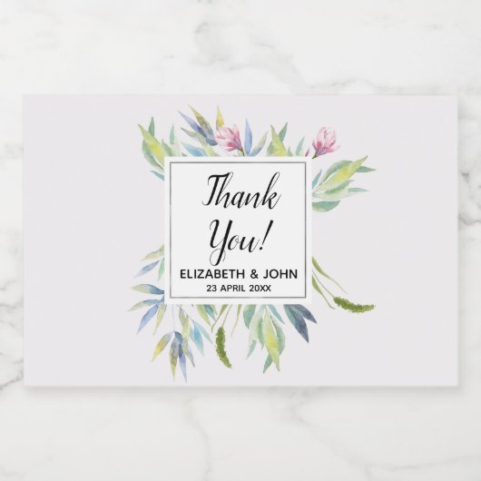 Tuin in de Riviera Dank u huwelijksgunst Sparkling Wijnetiket (Enkel label)