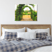 Tuin in het Alhambra, Granada, Spanje - Canvas Afdruk (Insitu (Slaapkamer))