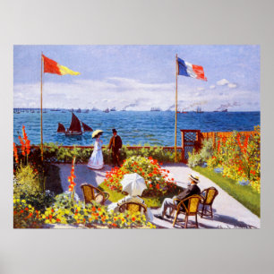 Tuin in sainte-Adresse door Claude Monet Poster