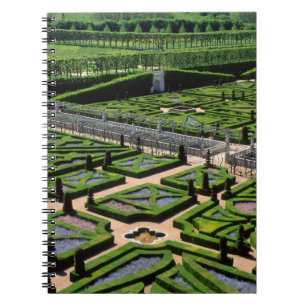 tuin in Villandry Chateau, Indre-et-Loire; Notitieboek