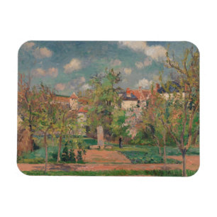 Tuin in vol zonlicht, Camille PIssarro, 1876 Magneet