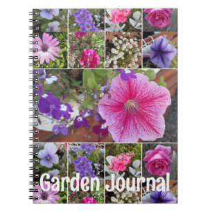 Tuin Journaal Roze Petunia Mooie Lente Bloemen Notitieboek