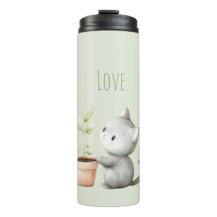 Tuin Kat met Plantenliefde Thermosbeker