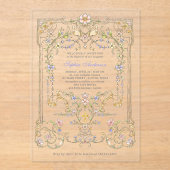 tuin | Kleurrijke elegante doop Acryl Uitnodigingen (Voorkant)