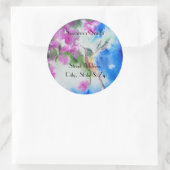 Tuin kolibrie bruiloft Adresetiketten Ronde Sticker (Tas)