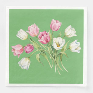 Tuin lente tulpen. Groen  Servet
