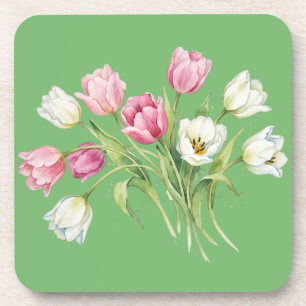 Tuin lente tulpen. Harde plastic onderzetter