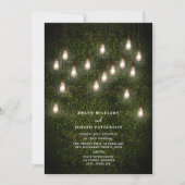 Tuin Lightbulbs Boxwood Greenery Wedding Kaart (Voorkant)