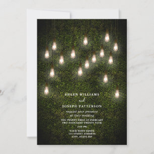  Tuin Lightbulbs Boxwood Greenery Wedding Kaart