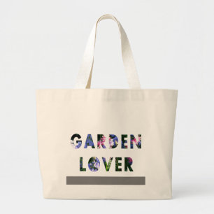 Tuin Lover Floral Tekst Roze Blauw Groen Grote Tote Bag
