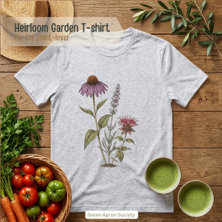 Tuin met bestuivers Botanische Illustratie Tri-Blend Shirt
