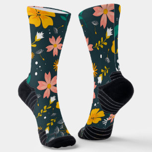 Tuin met bloemen in marineblauw dromerig lente pat sokken