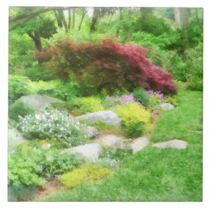 Tuin Met Japanse Esdoorn Tegeltje