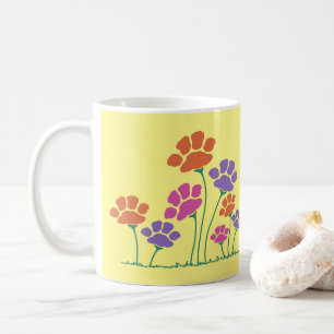 Tuin met pootafdruk bloemen koffiemok