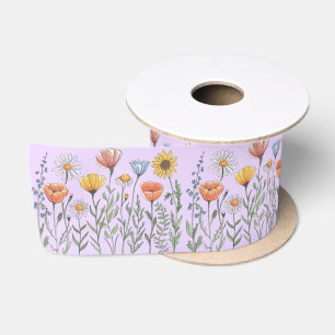 Tuin met wilde bloemen bloem bloemen Bloempatroon  Lint