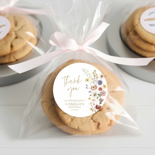 Tuin met wilde bloemen - Dank je Ronde Sticker