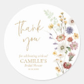 Tuin met wilde bloemen - Dank je Ronde Sticker (Voorkant)