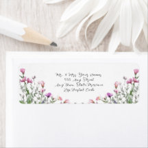 Tuin met wilde bloemen Elegant Paarse Bruiloft