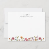 Tuin met wilde bloemen gepersonaliseerd bloemmotie notitiekaartje (Voorkant)