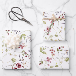 Tuin met wilde bloemen witte bloem inpakpapier vel