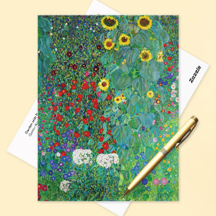 Tuin met Zonnebloemen Gustav Klimt Briefkaart