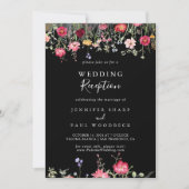 Tuin Multicolor Wildflower bruiloft receptie Kaart (Voorkant)