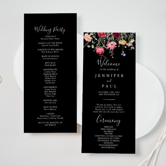 Tuin Multicolor Wildflower Wedding Programma