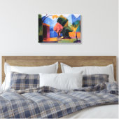 Tuin op het Thun-meer tegen August Macke,  kunst Canvas Afdruk (Insitu (Slaapkamer))