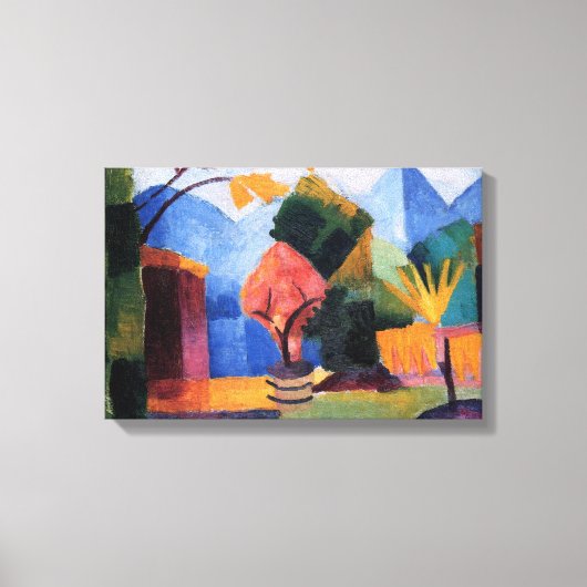 Tuin op het Thun-meer tegen August Macke,  kunst Canvas Afdruk (Voorkant)