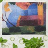 Tuin op het Thun-meer tegen August Macke, kunst Theedoek (Gevouwen)