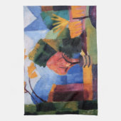 Tuin op het Thun-meer tegen August Macke, kunst Theedoek (Verticaal)