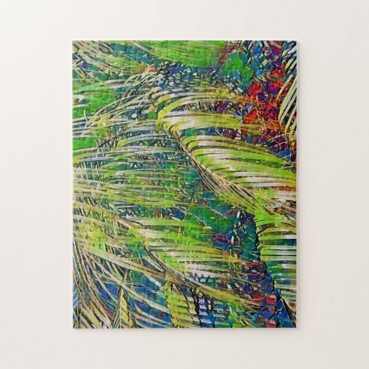 Tuin Palm Tree Tropical Art Puzzel Legpuzzel (Verticaal)