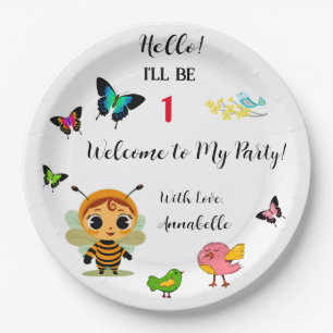 Tuin Party Kinderen Viering Papieren Bordje