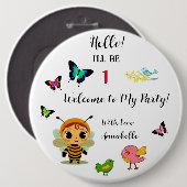 Tuin Party Kinderen Viering Ronde Button 6,0 Cm (Voorkant /achterkant)