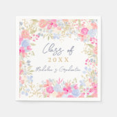 Tuin pastel wildflower afstuderen servet (Voorkant)