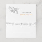 Tuin Picknick Minimalist Zwart-wit bruiloft (Buitenkant ongevouwen)