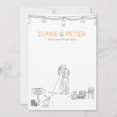 Tuin Picknick Minimalist Zwart-wit bruiloft Kaart (Voorkant)